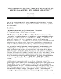 Reclaiming the Enlightenment and Imagining a New Social World: Grounding Normativity