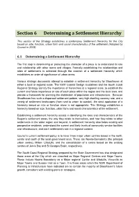 Section 6 Determining a Settlement Hierarchy