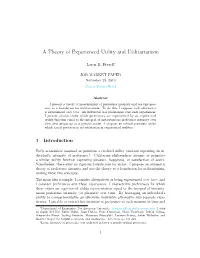 A Theory of Experienced Utility and Utilitarianism