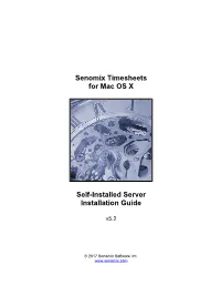Senomix Timesheets for Mac OS X Self-Installed Server Installation
