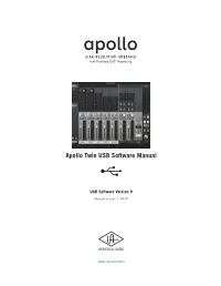 Apollo Twin USB Software Manual