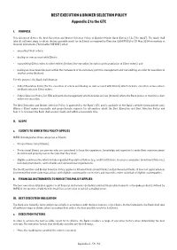 BEST EXECUTION & BROKER SELECTION POLICY Appendix 2 To