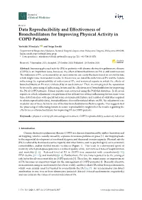 Data Reproducibility and Effectiveness of Bronchodilators for Improving Physical Activity in COPD Patients