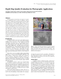 Depth Map Quality Evaluation for Photographic Applications