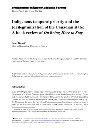 Indigenous Temporal Priority and the (De)Legitimization of the Canadian State: a Book Review of on Being Here to Stay