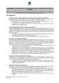 Labeling Study Report Senegal Key Messages