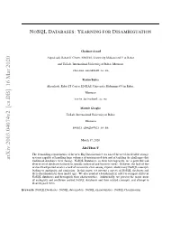 Nosql Databases: Yearning for Disambiguation