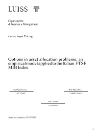 Options in Asset Allocation Problems: an Empirical Model Applied to the Italian FTSE MIB Index