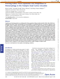Porin Expansion and Adaptation to Hematophagy in the Vampire Snail