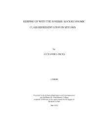 Socioeconomic Class Representation in Sitcoms Awroa:&~