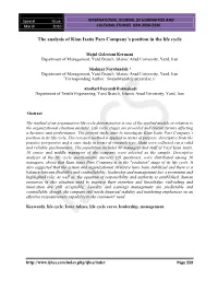 The Analysis of Kian Isatis Pars Company's Position in the Life Cycle
