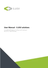User Manual - S.USV Solutions Compatible with Raspberry Pi, up Board and Tinker Board Revision 2.2 | Date 07.06.2018