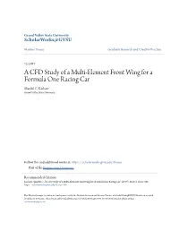 A CFD Study of a Multi-Element Front Wing for a Formula One Racing Car Shardul C