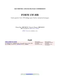 AMALGAMATED BANK Form 13F-HR Filed 2021-05-13