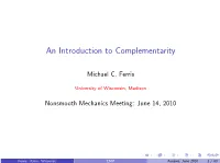 An Introduction to Complementarity (Pdf)