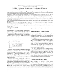 DMA, System Buses and Peripheral Buses