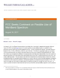 FCC Seeks Comment on Flexible Use of Mid-Band Spectrum