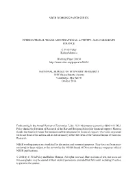 The Field of International Trade Had Considered a Wide Array of Factors