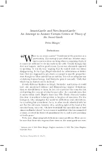 An Attempt to Answer Certain Critics of Theory of the Avant-Garde