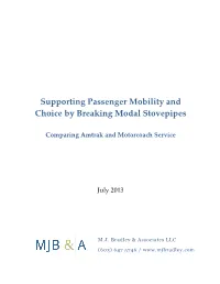 Comparing Amtrak and Motorcoach Service