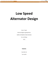 Low Speed Alternator Design