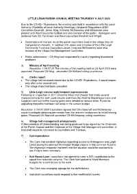 Minutes of April Meeting Resolution 1:09.07.20 the Minutes of the Meeting Held on 23 April 2020 Were Approved
