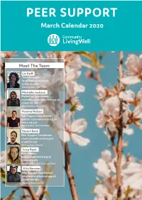 PEER SUPPORT March Calendar 2020