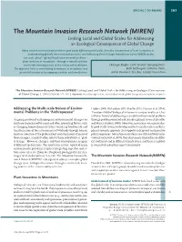 The Mountain Invasion Research Network (MIREN) Linking Local and Global Scales for Addressing an Ecological Consequence of Global Change