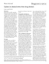 Update on Classical Swine Fever (Hog Cholera)