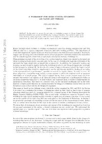 A Workshop for High School Students on Naive Set Theory