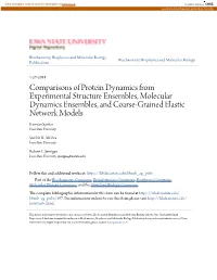 Comparisons of Protein Dynamics from Experimental Structure