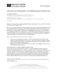Creating an Environment for Permissionless Innovation