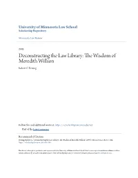 Deconstructing the Law Library: the Wisdom of Meredith Willson