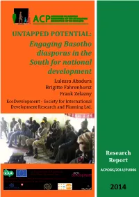 Engaging Basotho Diasporas in the South for National Development