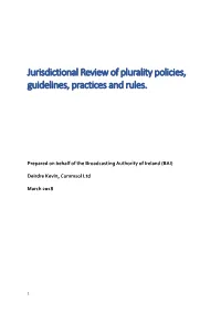 Jurisdictional Review of Plurality Policies, Guidelines, Practices and Rules