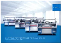 Knitting Performance for All Cases Stoll Performer Machines Contents