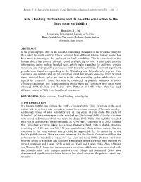 Nile Flooding Fluctuations and Its Possible Connection to the Long Solar Variability