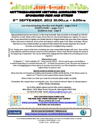 NOTTINGHAMSHIRE HISTORIC CHURCHES TRUST SPONSORED RIDE & STRIDE SATURDAY SEPTEMBER 8, 2012 START: 10Am FINISH: 6Pm - 3 - 225