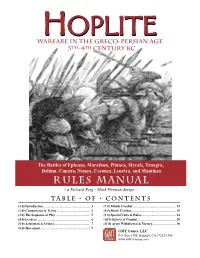 Rules Manual ~ a Richard Berg - Mark Herman Design ~ Table • of • Contents (1.0) Introduction