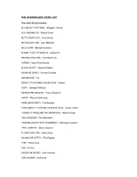 The Shandeliers Song List