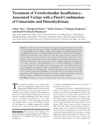 Treatment of Vertebrobasilar Insufficiency– Associated Vertigo with a Fixed Combination of Cinnarizine and Dimenhydrinate