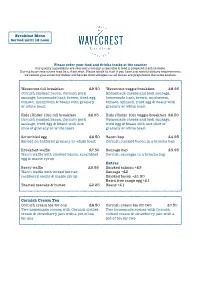 Wavecrest Sample Menu