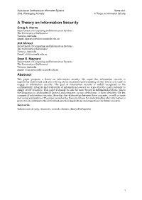 A Theory on Information Security