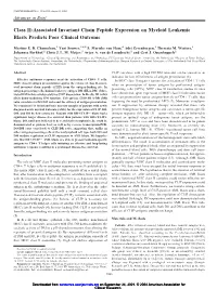 Class II-Associated Invariant Chain Peptide Expression on Myeloid Leukemic Blasts Predicts Poor Clinical Outcome
