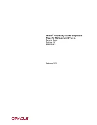 Cruise Shipboard Property Management System Security Guide Release 19.1 F20778-01