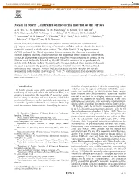 Nickel on Mars: Constraints on Meteoritic Material at the Surface A