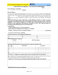 Of 5 in Terms of the Board Resolution [Specimen Provided in the Annexure]