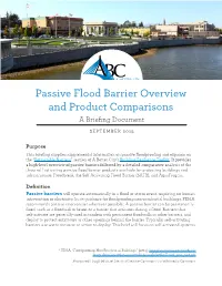 Passive Flood Barrier Overview and Product Comparisons a Briefing Document