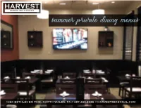 Summer Private Dining Menus