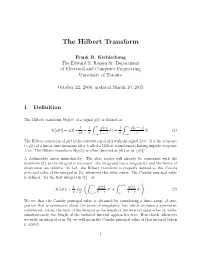 The Hilbert Transform